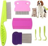 Generic Tick flea comb for dogs 7pcs Metal flea brush for indoor Cats Lice combs for thick hair Pet tear stain comb Fine tooth comb Large and Small dog combs for grooming