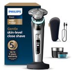 Philips Shaver i9000 Prestige, Wet & Dry Electric Shaver, Dark Slate Nova, with Skin IQ Technology, Triple Lift & Cut System, 360 Rotating Dual SteelPrecision Blades, Model XP9205/30