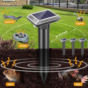 Ultrasonic Solar Mole Repellent Stakes, 4-Pack – Outdoor Pest Control