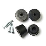 RLECS 4pcs Round Rubber Feet with Washer Built-in D36x27xH25mm Table Chair Feet Pads Black Rubber Cabinets Furniture Feet Leg Pads Tile Floor Protectors