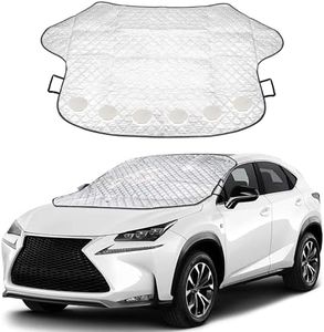 BlueStars Windshield Cover for Ice and Snow | Heavy Duty 4 Layers Protection | Frost Cover Sun Shade for Cars, SUVs, Trucks | Waterproof Winter Car Accessories | Large (57" x 47")