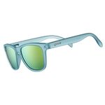 goodr Sunbathing with Wizards Polarized Sunglasses for Men & Women, Light Blue Translucent Frames with Gold Reflective Lens, UV400 Protection, No Slip