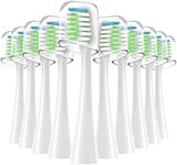 Sonic Replacement Toothbrush Heads Compatible with Waterpik Complete Care 9.0 (CC-01), 5.0 (WP-861) Electric Toothbrush, Medium Bristle, 10 Count (White)