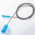 TED TABBIES - Aquarium Filter Brush Flexible Double Ended Bristles Hose Pipe Cleaner Stainless Steel Long Tube Cleaning Brush for Fish Tank or Home Kitchen (Sky Blue)