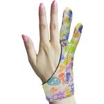 Drawing Glove, Skeleton Artist Glove for Drawing Tablet iPad, Palm Rejection Digital Art Glove with 2 Finger, Suitable for Left and Right Hand - XS, 2 PCS, Vintage White