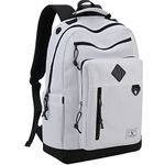 School Backpack, Vintage Work Travel Backpack for Men Water Resistant College Lightweight Book Backpack Women Teens VONXURY (White)