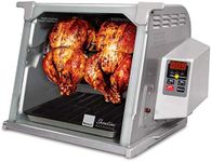 Ronco Showtime Large Capacity Rotisserie & BBQ Oven Platinum Edition, Digital Controls, Perfect Preset Rotation Speed, Self-Basting, Auto Shutoff, Includes Multipurpose Basket