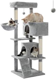 PAWZ Road Cat Tree 143cm Multi-Level Cat Tower Scratching Post Furniture with Hammock, 2 Cat Condos and Plush Perch Grey