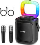 EYTSE Karaoke Machine with 2 Wireless Microphones Portable Karaoke Machine for Adults with LED Lights, Supports Wireless Connection TF USB AUX-in, Ideal for Home Outdoor Party