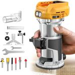 Cordless Compact Router for DeWalt 20V Battery (Bare Tool), 6 Variable Speeds Router Tool for Woodworking, 800W 30,000 RPM Fixed Base Wood Router with Trim Router Bits, Edge & Roller Guide, Dust Hood