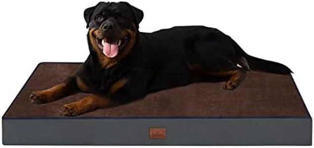 Bedfolks 4" Thick Orthopedic Dog Bed for Jumbo Dogs, Memory Foam Dog Bed with Lining and Removable Cover, Reversible Washable Dog Mattress for Crate, Brown