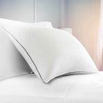 BEDLAM 100% Cotton Percale Sheets - Hotel Style, Luxurious, 400 TC White Cotton Sheets with a Black Satin Border - 4pcs Sheets Set, Includes 2 Cotton Pillowcases - Twin XL Size Cotton Bed Sheets