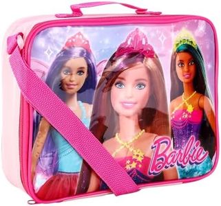 TDL Barbie Lunch Bag Thermal Insulated Lunch Box Girls Princess Barbie Movie School Sandwhich Box with Carry Handle & Side Pocket