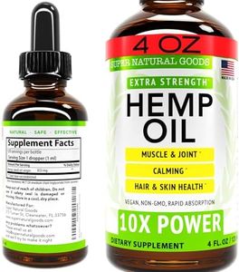 Super Natural Goods Hemp Oil - USA Made - Maximum Strength Natural Hemp Seed Oil for Relief & Relaxation - Vegan, Sugar Free, Additive Free - 4oz