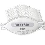 3M Aura Particulate Respirator 9205+, N95, Pack of 20 Disposable Respirators, Individually Wrapped, 3 Panel Flat Fold Design Allows for Facial Movements, Comfortable, NIOSH Approved