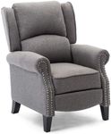 More4Homes - CHARLOTTE Pushback Recliner Armchair - Recliner Sofa Chair for Living Room & Bedroom - Chair Recliner - Linen Fabric, Grey