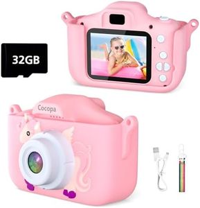 Cocopa Kids Camera Digital Camera for 3-12 Year Old Girls,1080P HD Video Camera for Kids with 32GB SD Card/2 Inch IPS Screen, Birthday Christmas Toy Gifts for 3 4 5 6 7 Year Old Girls (Pink)