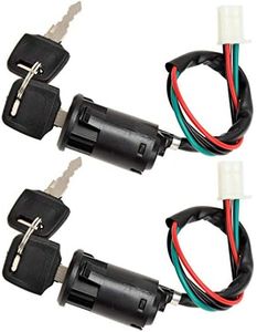 HIAORS 4 Wire Pin Ignition Key Switch Set for Tao Tao Coolster Baja Hawk Sunl Apollo Z20 DB-007 Coleman Roketa 50cc 70cc 90cc 110cc 125cc 150cc Chinese Pit Dirt Bike ATV Quad 4 Wheeler Scooter Parts