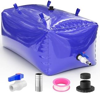 240L/63Gal Water Bladder Tank, Foldable Portable Water Storage Bladder Container, 65 Gallon Water Tank Alternative for Camping RV Truck Bed Emergency Irrigation, Blue
