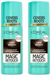 L’Oréal Paris Instant Root Concealer Spray, Ideal For Touching Up Grey Root Regrowth, Magic Retouch, 2 Dark Brown, 75Ml (Pack Of 2)