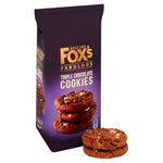 Fox's Fabulous cookie 180g, Three mix luxury varities of Milk, Triple & White chocolate Biscuits for special Occasions, Supreme gift to share with friends and family Snack Value Pack (4, Triple)