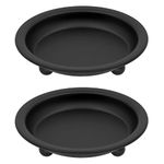 Thindolex Matte Black Iron Candle Plate, Set of 2, Metal Saucer Style Candle Holder for Pillar/Scented/Flameless/Ball Candles, Decorative Candle Stand for Table Centerpiece