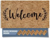 Barnyard Designs Doormat Welcome Mat for Outdoors, Large Front Door Entrance Mat, 30x17, Brown (Welcome)