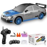 Remote Control Car RC Drift Car 2.4GHz 1:24 Scale 4WD 15KM/H High Speed Model Vehicle with LED Lights Drifting Tire Racing Sport Toy Car for Adults Boys Girls Kids Gift 2Pcs Rechargeable Batteries