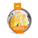 DECORA 0070018 Non-Stick Tart PAN Ø 28 X 3,5 H CM W/Removable Bottom, Acciaio, Gray