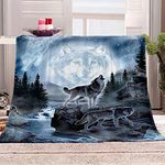 LHUTY blanket throws for sofas king size Sky wolf 27.6x39.4 inch blanket flannel fleece 3D Print Fluffy baby blanket bed blanket Bedclothe For Winter