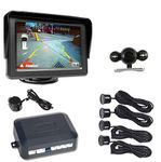 BW® 4.3" LCD Color Car Monitor Rearview + Backup Camera Night Vision Reversing + 4* Parking Sensors 1 *Beeper