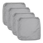 Sqodok Patio Cushion Covers 24x24 inch, 4Pack Outdoor Cushion Covers for Patio Furniture Waterproof Patio Cushion Slicovers Replacement Chair Seat Cushion Covers for Wicker Chair, Grey Heather