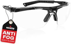 NoCry Anti Fog Safety Glasses for Work with “Floating” Clear Lenses, Airsoft Glasses with Anti Scratch Coating, SoftPad Adaptive Frames; UVA and UVB Protection; Squash Glasses & Clear Cycling Glasses
