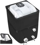 TOHONFOO Hot Tub Spa Heater Pump Cover, Heavy Duty Inflatable Hot Tub Pump Cover with Zipper Opening and Transparent PVC Top Window for Multiple Hot Tub Spa Heater Pump on Market(Black, Cover only)