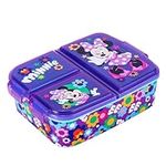 Zawadi Global Minnie Mouse Kids Childrens Multi Compartment Rectangular School Travel Lunch Food Box Sandwich Bento Container, BPA Free