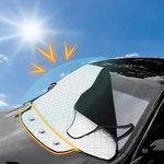 FREESOO Windscreen Cover Snow Car Windshield Cover- Frost Windscreen Cover- Magnet Car Windscreen Frost Cover- Car Windscreen Cover Winter- Front Window Windshield Cover 143X114 CM