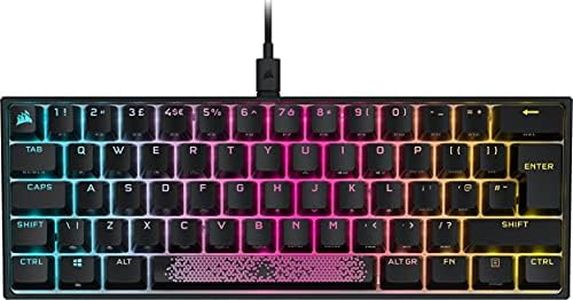 CORSAIR K65 RGB MINI 60% Mechanical Wired Gaming Keyboard – CHERRY MX RED Linear Switches – PBT Double-Shot Keycaps – iCUE Compatible – QWERTY UK – PC, Mac, Xbox – Black
