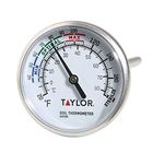 Taylor Soil Testing Thermometer, 4" Stem, -20 to 180 Degrees F