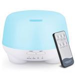 500ML Essential Oil Diffuser, Ultrasonic Aromatherapy Scented Oil Diffusers Humidifier, Waterless Auto-Off and 7 LED Light Colors for Bedroom, Yoga, SPA, Baby