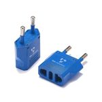 United States to French Polynesia/Tahiti Travel Power Adapter to Connect North American Electrical Plugs to Polynesian Outlets for Cell Phones, Tablets, eReaders, and More (2-Pack, Blue)