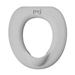 Puj – Easy Seat, Toddler Potty Training Seat Ring, Soft and Durable Toddler Toilet Seat with Splash Guard, Potty Seat Ring for Home and Travel, 11.5 x 11 inches, Grey