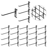 Double Gridwall Hooks- 24 Pcs 6 inch Display Hooks for Grid Wall Panel- Grid Wall Hooks with Extra Hook On The Bottom- Durable Peg Hook Wall Grid Panel Hooks for Hanging Retail Gridwall Accessories