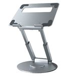 Portronics My Buddy K8 Portable Laptop Stand with 360° Rotating Base, Posture Support, Adjustable Height Upto 53 cms, Ergonomic Design(Silver)