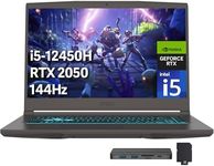 MSI Thin15 15.6” FHD 144Hz Gaming Laptop, Intel i5-12450H, 32GB RAM, 1TB PCIe SSD, NVIDIA GeForce RTX 2050, Backlit Keyboard, WiFi 6, Win 11 Pro, Black, 256GB Docking Station Set