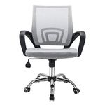 Panana Large Seat Adjustable Ergonomic Desk Chair Metal feet Swivel Office Chair Mid-Back with Lumbar Support Executive Task Chair (Grey)