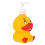 Kids Soap Dispenser Pump Lotion Dispenser Yellow Duck Shaped Lotion Bottle Refillable Cleaning Solution Hand Lotion Container Pump Emulsion Holder Child Soap Bottle