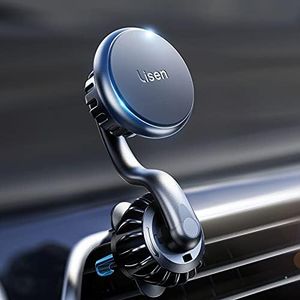 LISEN Magnetic Phone Car Mount Lisen Vent Phone Holder, [Upgraded Clip] Stable Phone Car Holder Mount [360° Rotate Arm] Unobstructed Car Vent Phone Mount Compatible With 4-11 Inch Smartphones, Black