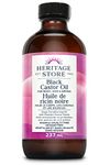 Heritage Store - Black Castor Oil | Deep Conditioning for Body, Hair and Brows with Roasted Castor Seeds | Vegan & Cruelty Free | Hexane-Free | 237ml