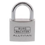 Burg Wächter Padlock, Set of 2, 6.5 mm Shackle Thickness, 4 Keys, Duo 770 40 SB, Silver, 6,5 mm