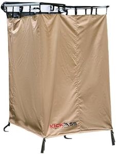 KickAss Shower Tent Awning - Instant Ensuite Tent, Toilet Tent & Camping Change Room Mounts to Vehicle, 210cm Tall, Hardware Included, Heavy Duty Fabric, Waterproof Bag, Sturdy Zippers, Easy Set Up